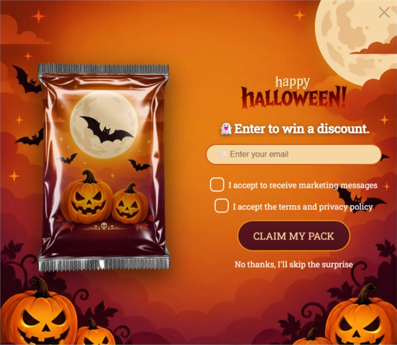 Halloween Pack I, a mystery pack pop-up template