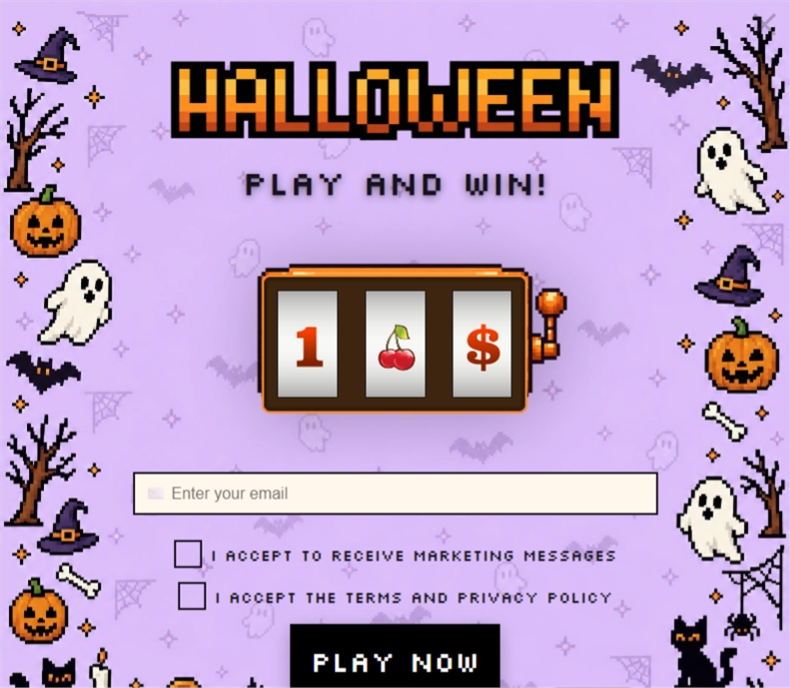 Pixel Pumpkin Halloween, a slot machine pop-up template