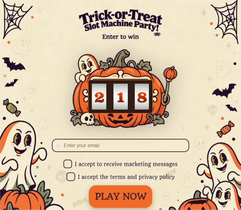 Trick-or-Treat • Slot Machine Party, a slot machine pop-up template