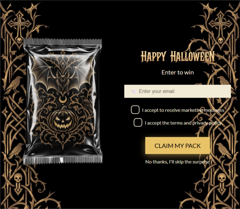Gothic Mystery Card, a mystery pack pop-up template