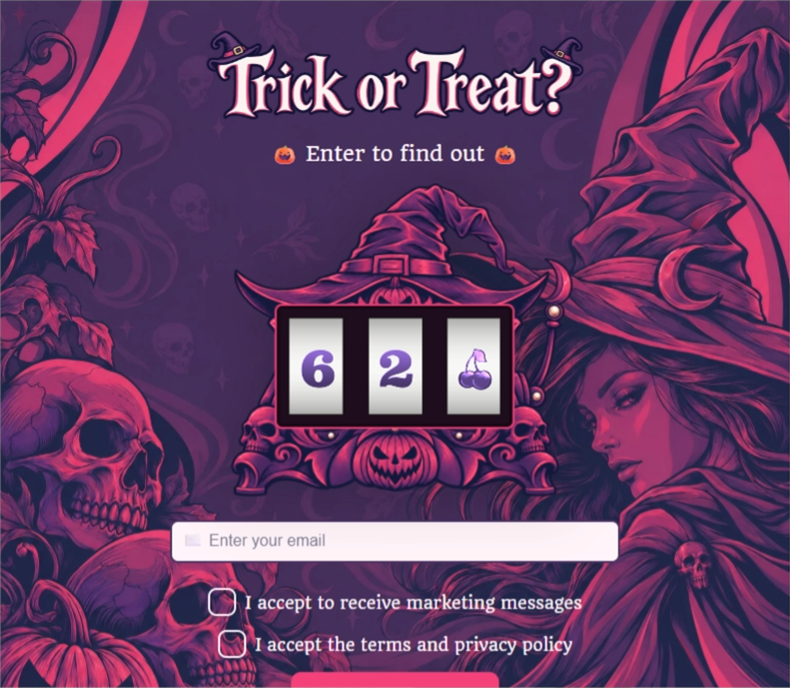 Wicked Slot, a slot machine pop-up template