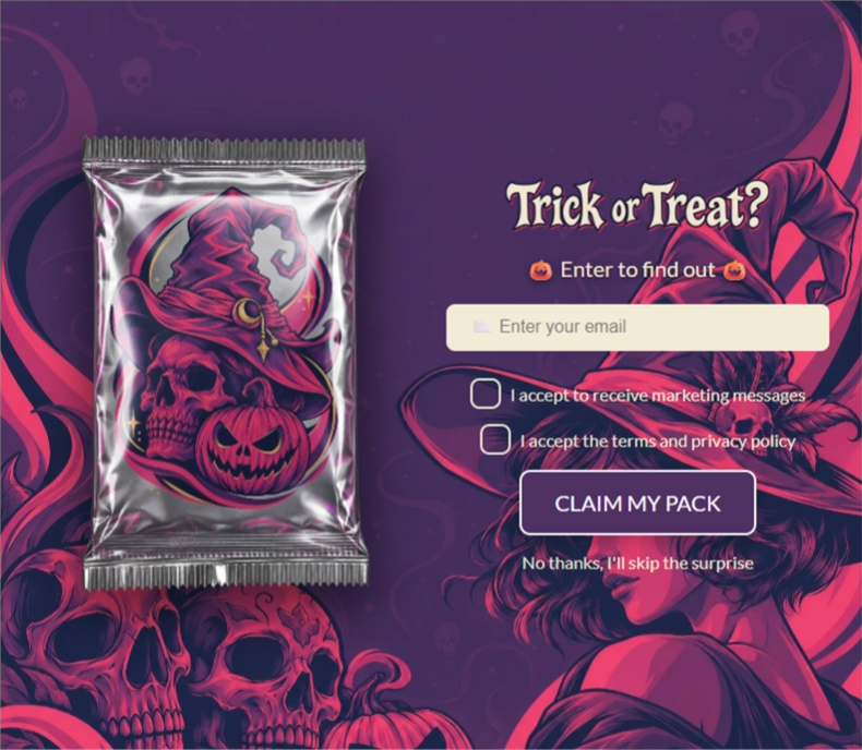 Wicked Mystery Pack, a mystery pack pop-up template