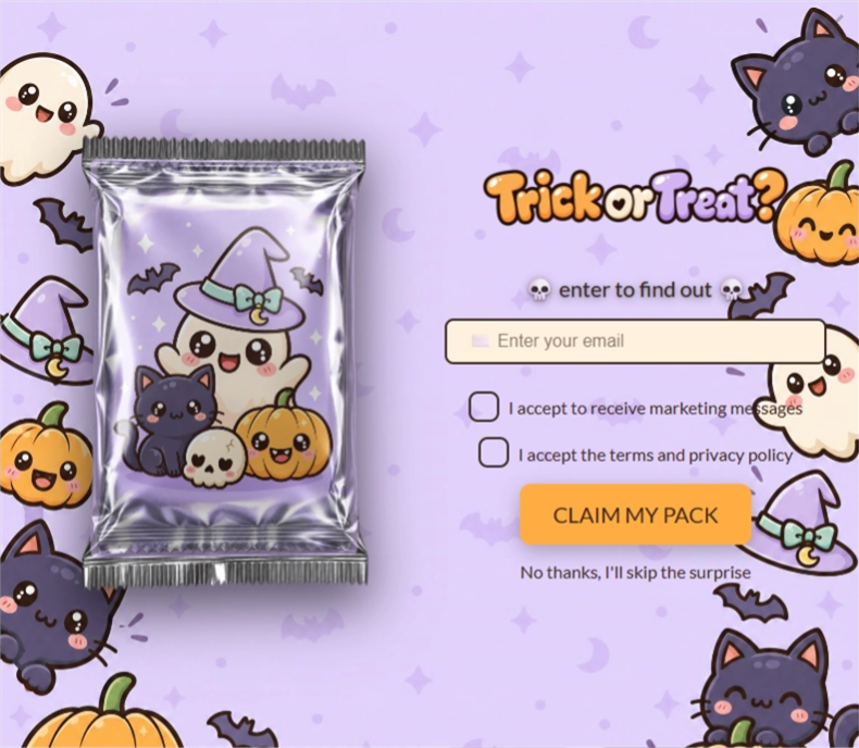 Kawaii Mystery Card, a mystery pack pop-up template