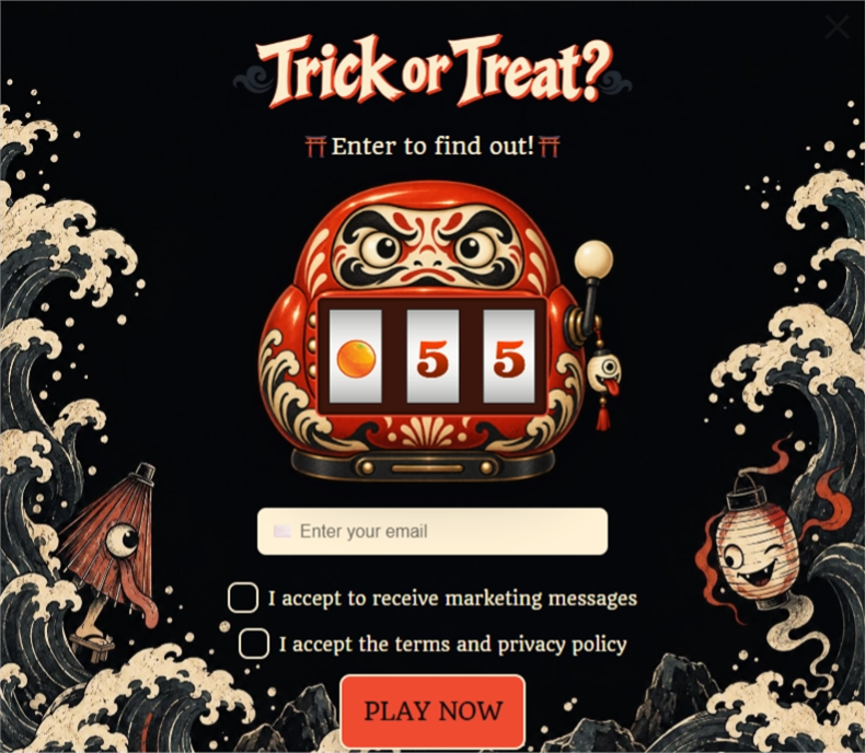 Yōkai • Halloween Slot, a slot machine pop-up template