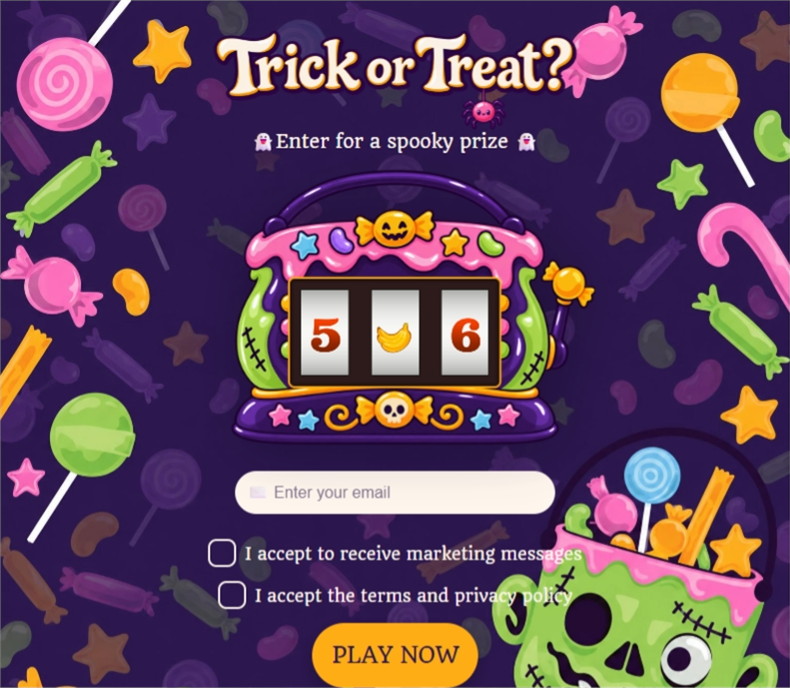 Candy Nightmare Slot, a slot machine pop-up template