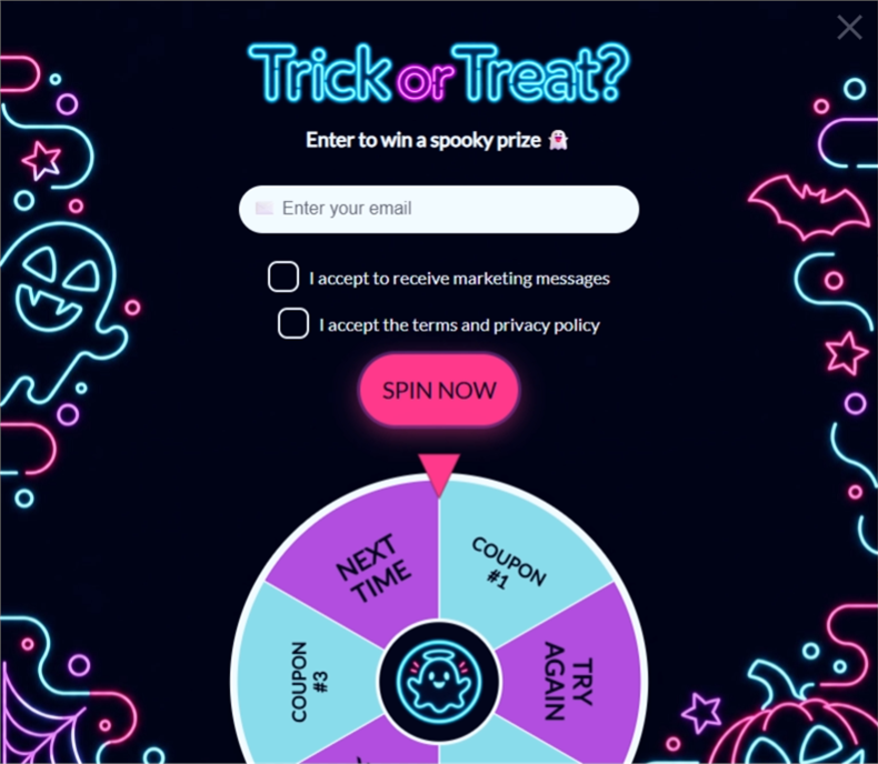 Neon Halloween Wheel • 2, a wonderwheel pop-up template