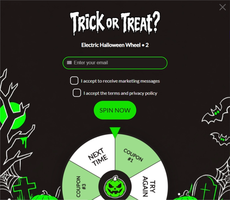 Electric Halloween Wheel • 2, a wonderwheel pop-up template
