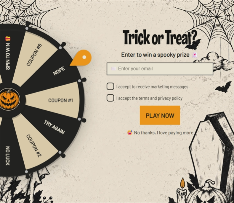 Vintage Halloween Wheel • 2, a spin wheel pop-up template