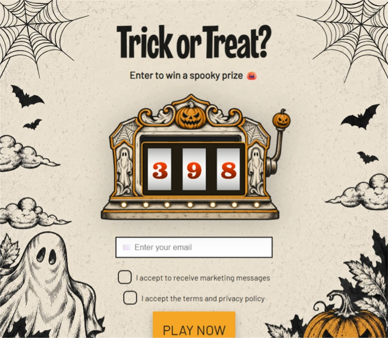 Vintage Halloween Slot, a slot machine pop-up template