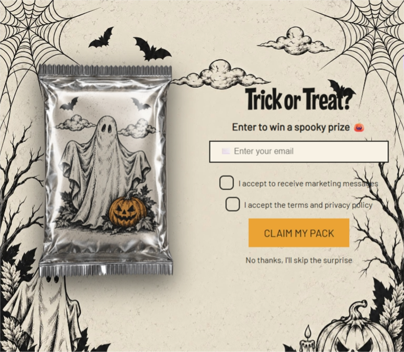 Vintage Halloween Treat, a mystery pack pop-up template