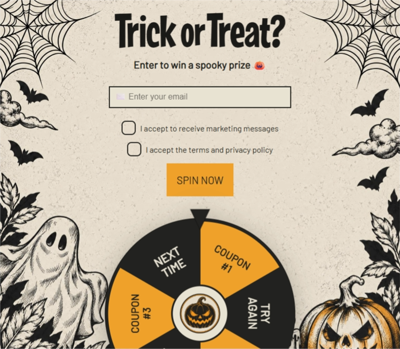 Vintage Halloween Treats, a wonderwheel pop-up template