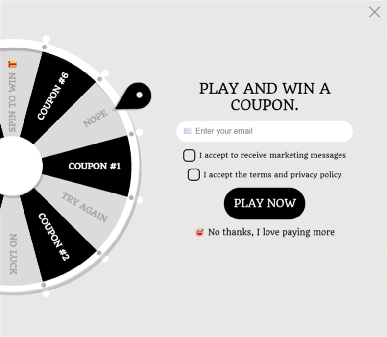 🚀 Starter, a spin wheel pop-up template