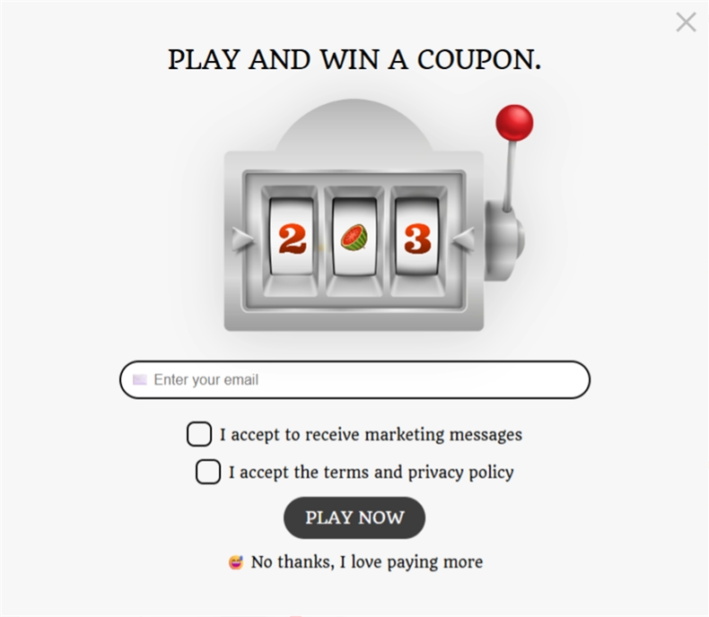 🚀 Starter, a slot machine pop-up template