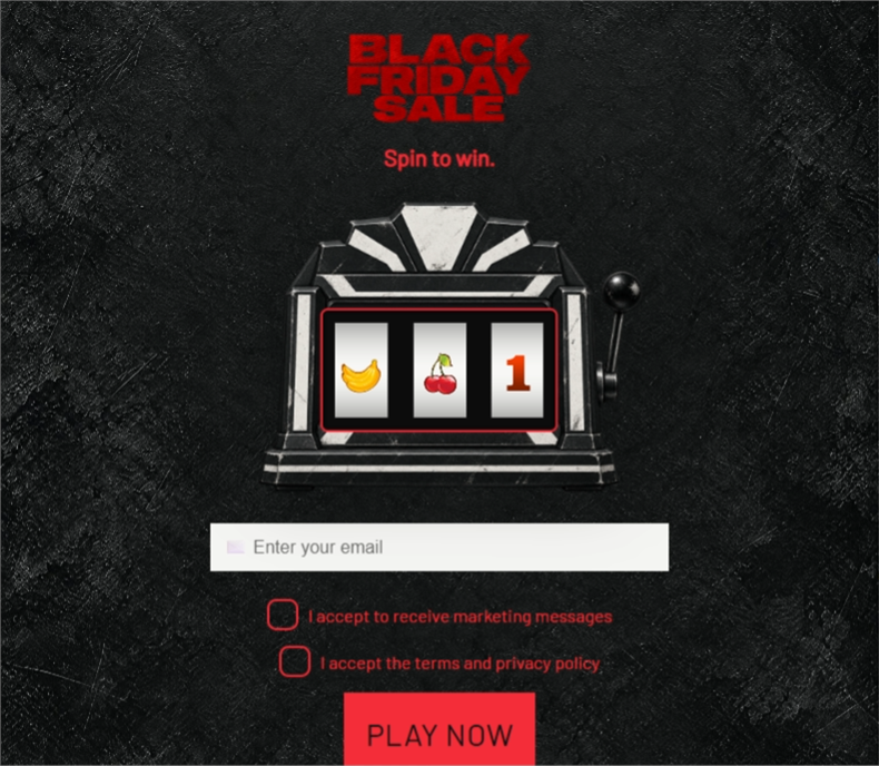 Grunge Black Friday Slot, a slot machine pop-up template