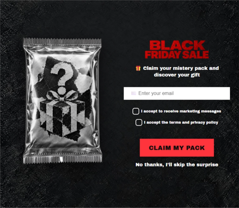 Grunge Mystery Pack, a mystery pack pop-up template