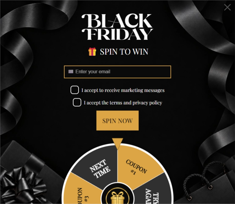 Black Friday Satin WonderWheel, a wonderwheel pop-up template