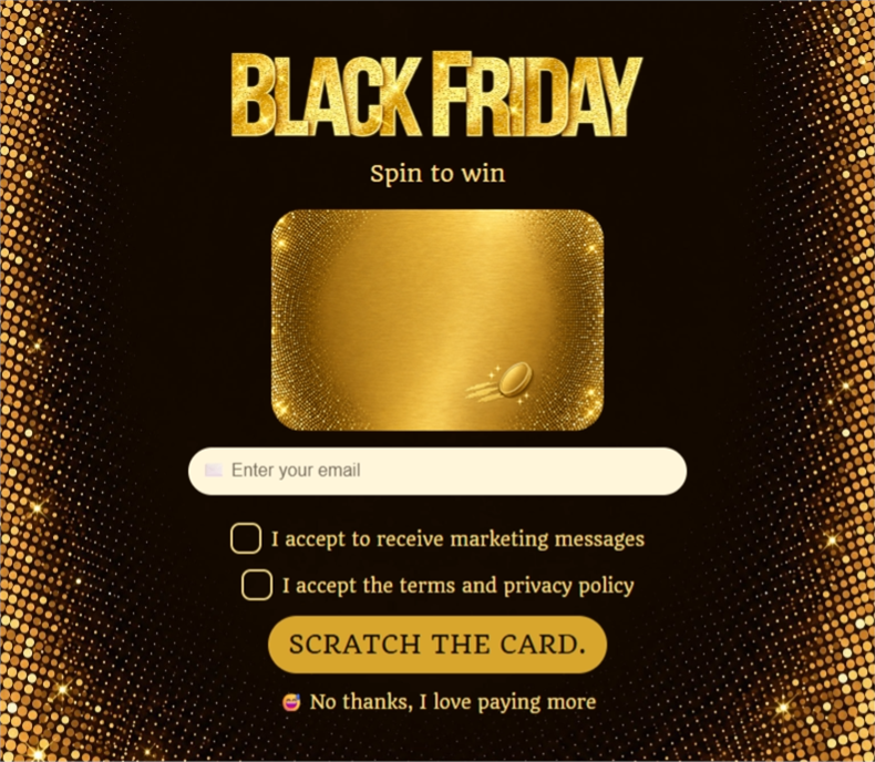 BF Gold Scratch, a scratch card pop-up template