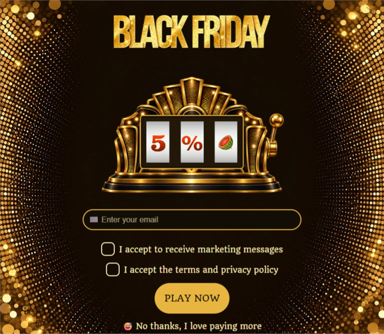 BF Gold Slot, a slot machine pop-up template