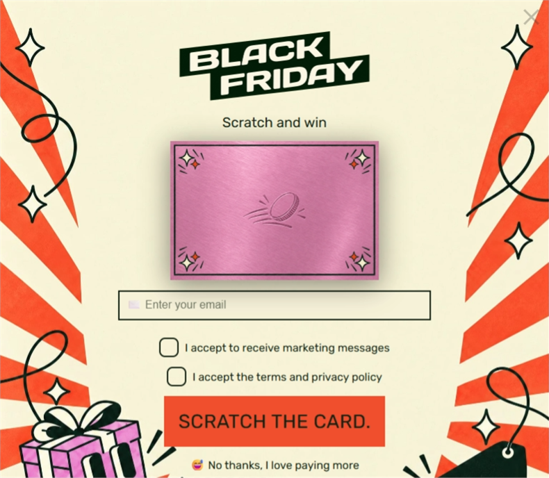 Retro BF Scratch, a scratch card pop-up template