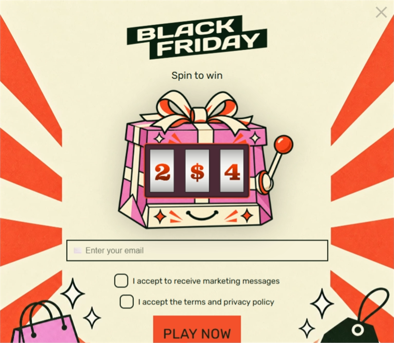 Retro BF Slot, a slot machine pop-up template