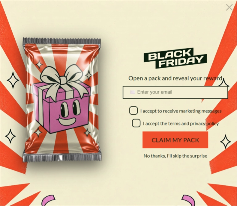 Retro BF Mystery Card, a mystery pack pop-up template