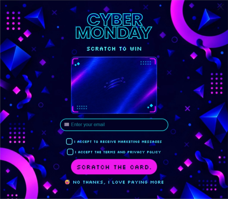 Cyber Monday Scratch • 2, a scratch card pop-up template