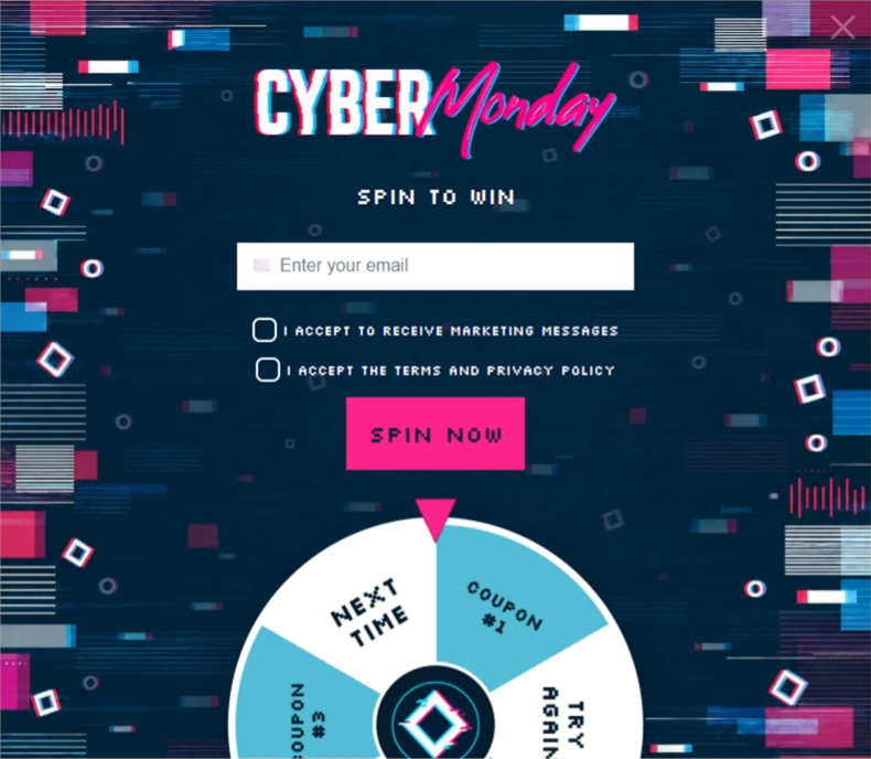 Cyber Monday Glitch WonderWheel, a wonderwheel pop-up template