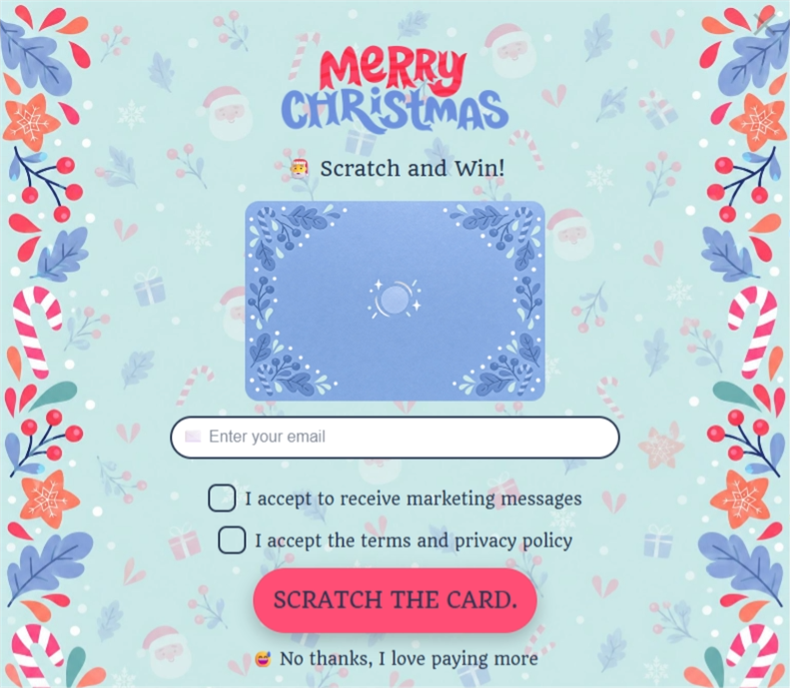 Merry Pastel XMAS Wheel, a scratch card pop-up template