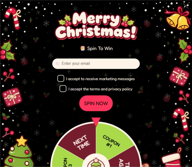 Kawaii Christmas WonderWheel, a wonderwheel pop-up template