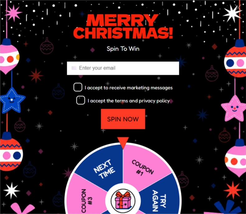 Brutalist Christmas WonderWheel, a wonderwheel pop-up template