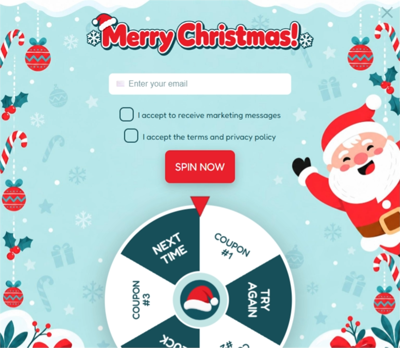 Christmas Santa WonderWheel, a wonderwheel pop-up template