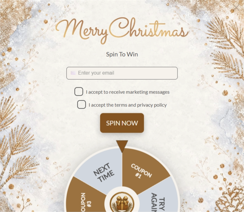 Gilded Christmas WonderWheel, a wonderwheel pop-up template